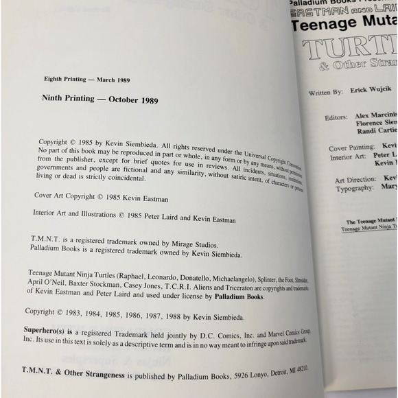 Vintage TMNT RPG Rulebook Teenage Mutant Ninja Turtles & Other Strangeness 1989 - Picture 3 of 15
